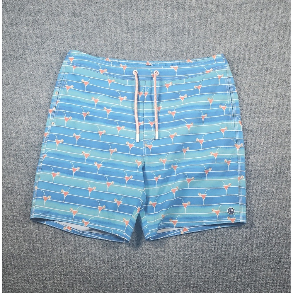 Johnnie-O Mens Large Happy Hour Marlin Swim Trunks Lined NWT